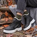Ayla | Ankle Winter Boots – Casual Lace Up Chunky Sole Plush Lining