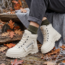 Ayla | Ankle Winter Boots – Casual Lace Up Chunky Sole Plush Lining