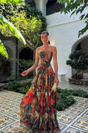 Bellamy | Summer Strapless Maxi Dress – Corset Tiered Wedding Guest Gown