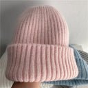 Bernadette | Fuzzy Knit Beanie – Winter Ribbed Foldover Cuff Stretch Pull On