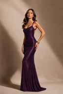 Beth | Sequin Maxi Dress – Evening Scoop Neck Wide Strap Sleeveless