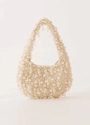 Billy | Beaded Hobo Bag – Wedding Guest Pearl Handle Teardrop Charms