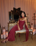 Bindi | Ruched Strapless Maxi – Scarf Neck Bodycon Formal Evening Occasion Dress