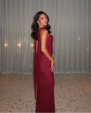 Bindi | Ruched Strapless Maxi – Scarf Neck Bodycon Formal Evening Occasion Dress