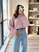 Blythe | Oversized Knit Sweater – Casual Crew Neck Drop Shoulder Wide Sleeve