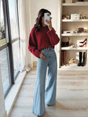 Blythe | Oversized Knit Sweater – Casual Crew Neck Drop Shoulder Wide Sleeve