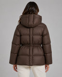 Brandi | Hooded Puffer Jacket – Winter Drawstring Waist Zip Front Pockets