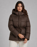 Brandi | Hooded Puffer Jacket – Winter Drawstring Waist Zip Front Pockets