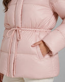 Brandi | Hooded Puffer Jacket – Winter Drawstring Waist Zip Front Pockets