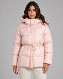 Brandi | Hooded Puffer Jacket – Winter Drawstring Waist Zip Front Pockets