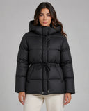 Brandi | Hooded Puffer Jacket – Winter Drawstring Waist Zip Front Pockets
