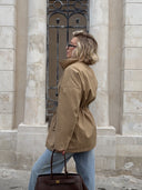 Brenda | Utility Solid Jacket – Casual Wear Drawstring Waist High Collar