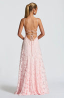 Briar | Floral Lace Maxi – Scoop Neck Spaghetti Strap A-Line Wedding Guest Dress