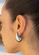 Brinley | Chunky Teardrop Earrings – Oversized Polished Drop Stud Earrings