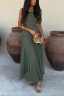 Brittany | Maxi – One Shoulder Draped Sleeveless A-Line Formal Wedding Guest Dress