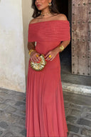 Brittany | Maxi – One Shoulder Draped Sleeveless A-Line Formal Wedding Guest Dress