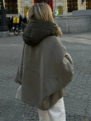 Cadence | Oversized Hooded Jacket – Zip Front Long Sleeve Casual Wear