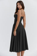 Calliope | Midi – Spaghetti Strap Bustier Corset Full A-Line Wedding Guest Dress