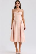 Calliope | Midi – Spaghetti Strap Bustier Corset Full A-Line Wedding Guest Dress
