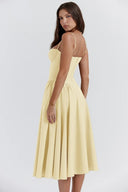 Calliope | Midi – Spaghetti Strap Bustier Corset Full A-Line Wedding Guest Dress
