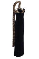 Camryn | Leopard Print Halter Neck Maxi – Sweetheart Bodycon Evening Dress