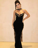 Camryn | Leopard Print Halter Neck Maxi – Sweetheart Bodycon Evening Dress