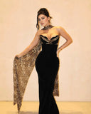 Camryn | Leopard Print Halter Neck Maxi – Sweetheart Bodycon Evening Dress