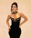 Camryn | Leopard Print Halter Neck Maxi – Sweetheart Bodycon Evening Dress