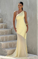 Caprice | One Shoulder Maxi – Backless Bow Tie Fishtail Wedding Guest Dress