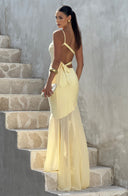 Caprice | One Shoulder Maxi – Backless Bow Tie Fishtail Wedding Guest Dress