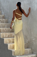 Caprice | One Shoulder Maxi – Backless Bow Tie Fishtail Wedding Guest Dress