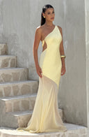 Caprice | One Shoulder Maxi – Backless Bow Tie Fishtail Wedding Guest Dress