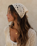 Carmen | Crochet Lace Headscarf – Boho Summer Tie Back Hair Wrap
