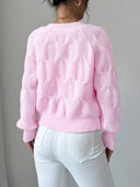Carys | Bow Detail Cable Knit Cardigan – Casual V Neck Long Sleeve Flared Cuff