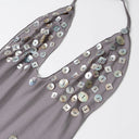 Cecilia | Sequin Halter Mini Dress – Plunge Neck Ruffle Party Dress