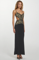 Celeste | Lace Bodice Cut Out Maxi – Spaghetti Strap V Neck Evening Summer Dress