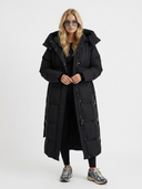 Charmaine | Long Quilted Puffer Coat – Winter Hooded Zip Front Side Pockets