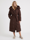 Charmaine | Long Quilted Puffer Coat – Winter Hooded Zip Front Side Pockets