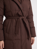 Charmaine | Long Quilted Puffer Coat – Winter Hooded Zip Front Side Pockets