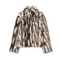 Chelsea | Animal Print Coat – High Collar Long Sleeve Outerwear