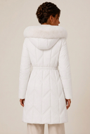 Christa | Quilted Long Puffer Coat – Winter Hooded Drawstring Waist Zip Front