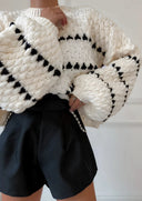 Clementina | Oversized Contrast Sweater – Everyday Crew Neck Wide Sleeve