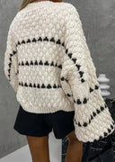 Clementina | Oversized Contrast Sweater – Everyday Crew Neck Wide Sleeve