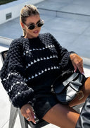 Clementina | Oversized Contrast Sweater – Everyday Crew Neck Wide Sleeve
