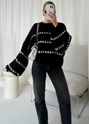 Clementina | Oversized Contrast Sweater – Everyday Crew Neck Wide Sleeve