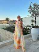 Corinna | Halter Maxi Dress – Floaty Open Back Summer Wedding Guest Gown