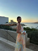 Corinna | Halter Maxi Dress – Floaty Open Back Summer Wedding Guest Gown