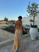 Corinna | Halter Maxi Dress – Floaty Open Back Summer Wedding Guest Gown
