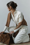 Corinne | Ribbed Zip Cardigan – High Neck Two Way Front Long Sleeve