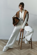 Corinne | Ribbed Zip Cardigan – High Neck Two Way Front Long Sleeve
